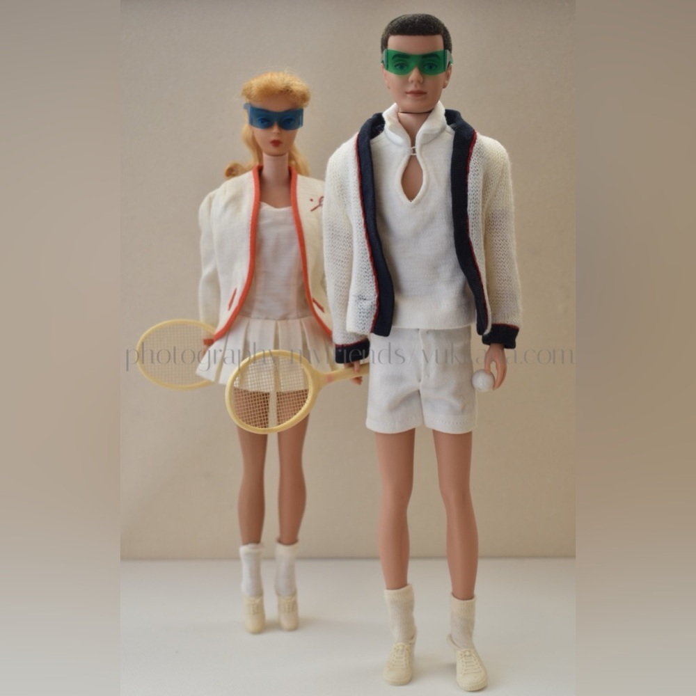 Vintage🛍️1963 Mattel Ken #790 Time for Tennis Racket & Ball Accessories